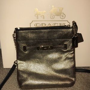 Authentic COACH gold crossbody bag